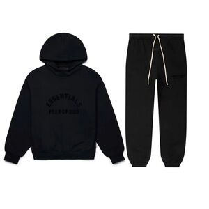 Essentials Fear of God Jet Black Hoodie & Sweatpants Set SS23 | XS-XL